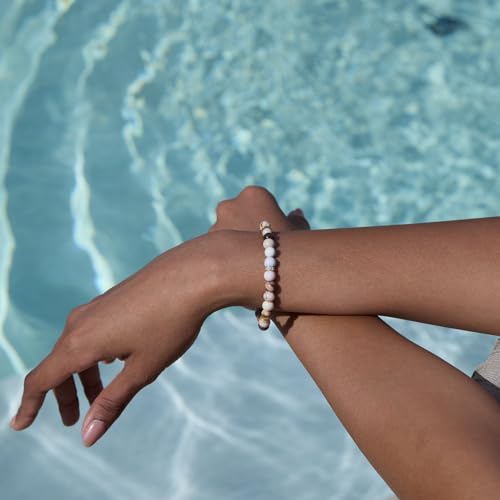 STORYJEWELLERY Summer Bracelets, Summer Jewelry for Women, Natural Stone Beach Bracelets for Women, Boho Gemstone Bracelet, Stretch Beaded Crystal Bracelet