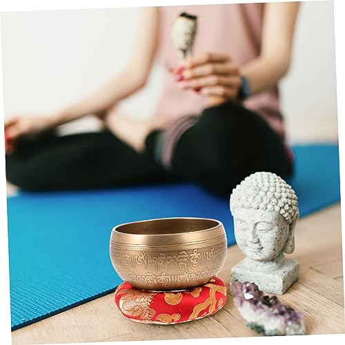1Set Premium Singing Bowl Meditation Set with Mallet and Mat for Yoga and Mindfulness Sound Bowl for Relief and Healing