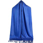 Solid Color Pashmina Silky Scarf Shawl Wrap Twill Woven Soft Large With Fringes - color: 10-royal Blue