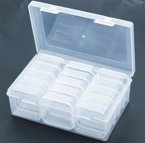 15 Grid Organizers Plastic Storage Containers Transparent Rectangle Bead Storage Box with Hinged Lid Clear Craft Supply Case