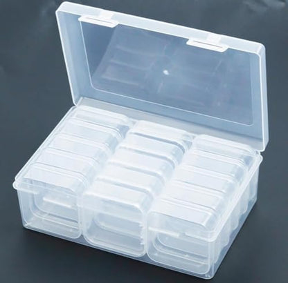 15 Grid Organizers Plastic Storage Containers Transparent Rectangle Bead Storage Box with Hinged Lid Clear Craft Supply Case