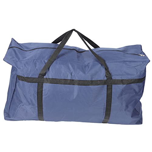 BESTYASH Large-capacity Oxford Cloth Luggage Bag Durable Travel Storage Tote with Smooth Zipper for Clothes Bedding and Sundries for Moving and Organizing - color: Blue