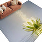Zen Meditation Lotus Floral Washable Rug 6x9 Rugs for Living Room Large Area Rug Soft Non-Slip Low Pile Non-Shed Dining Room Rugs Green Floral Modern Art Floor Carpet for Bedroom Office Nursery - size: 6' x 9'(Rectangular)