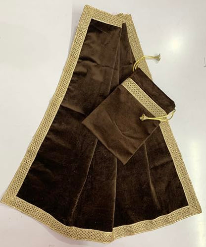 SMMS Spiritual Velvet Table Cloth Altar Tarot Spread (Brown, Medium- 61cm*61cm/ 24inch*24inch) - color: Brown, size: Medium- 61cm*61cm/ 24inch*24inch