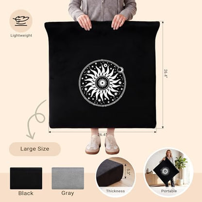 Meditation Cushion Set with High-Density Foam : 26.4" Large Floor Pillow for Yoga, Meditation, Sitting，Zafu & Zabuton Removable Washable Luxe Velvet Cover - color: B