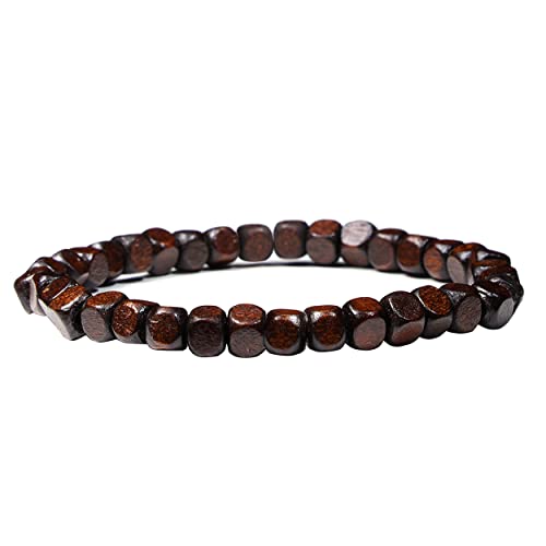 Natural Wood Beads Bracelet for Men Women Wooden Bracelet for Prayer Meditation Healing - color: A1: 4Pcs