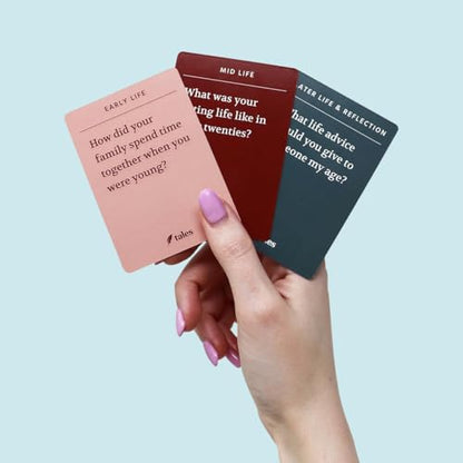 TALES Life Story Interview Kit – Classic Edition (Original Packaging) – Conversation Cards for Families, Parents, Adults – Game Night, Road Trips, Dinner Table, Getting to Know You