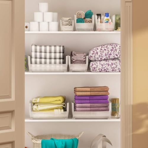 Akro-Mils 30240 AkroBins Plastic Storage Bins, Space-Saving Stackable Bins for Garage, Pantry, Craft Organization, 15 x 8 x 7 inches, Clear, 12-Pack