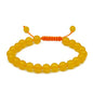 AD Beads Unisex 8mm Gemstone Bracelets Healing Macrame Adjustable 7-9 Inches || wear this healing natural gemstone bracelet help to erase your pain and fear || recover your energy||| - color: Yellow Jade