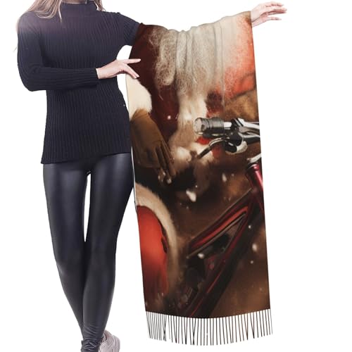 Astronaut Sitting in Yoga Chakra Scarf for Women Warm Soft Scarves Fashion Fringed Shawl Casual Tassel Blanket Scarf - color: Christmas Accidents