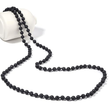 Beaded Necklace Hand Knotted for Woman - color: Lava Stone