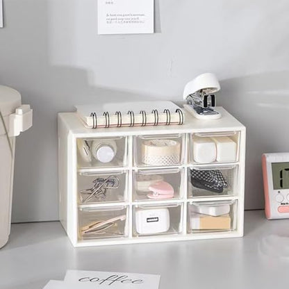 9-Drawer Desktop Organizer, Multifunctional Desk Storage Box for Jewelry, Makeup, Office, School, Home-Easy to