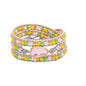 YGLINE Natural Stone Beaded Healing Wax String 5 Wraps Bracelets - color: pink