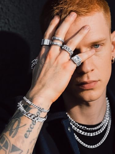 Bandmax Barbed Wire Chain Bracelets for Men Women Stainless Steel/Black/Gold Thorn Cuban Link Bracelet Adjustable Punk Emo Style Jewelry Gift - color: 04 5MM-Silver Tone