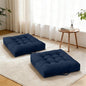 Navy Blue Tufted Floor Cushions with Carry Handle, 18x18 Inch Set of 2, Non-Slip Chair Pads for Yoga Meditation and Floor Pillow Living Room - color: Navy Blue