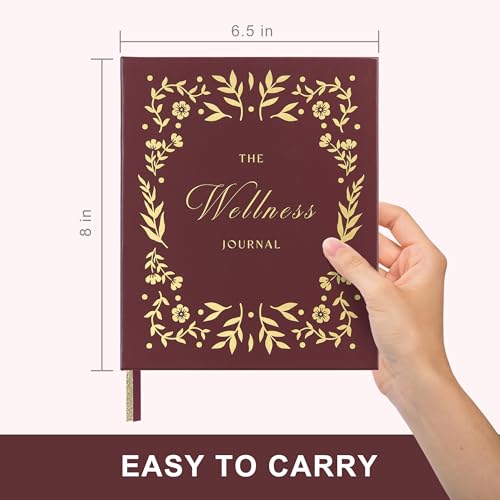 &And Per Se Wellness Journal, Self Care & Daily Journal for Women, Mental Health Planner with Habit Tracker, Diet & Goals, Undated, Gift-Ready (Burgundy Bloom) - color: L-Burgundy Bloom