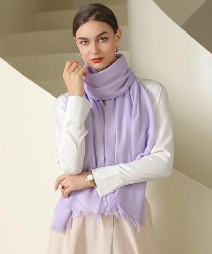 Harewom Lightweight Gauze Linen Feeling Shawl Wraps for Women Beach Summer Scarf for Evening Wedding Dresses - color: Shawl Wraps - Light Purple