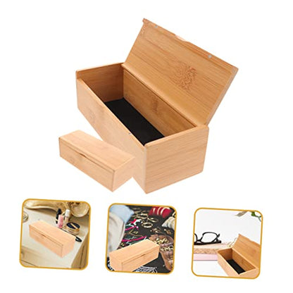 Zerodeko 2pcs Box Storage Box with Lid Easy Open Keepsake Organizer for Jewelry Crafts and Glasses Compact Design for Dresser Bedside present for Birthdays and Anniversaries