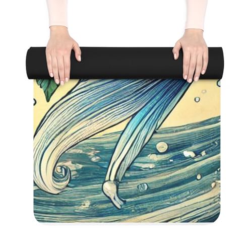 Ukiyo-e Koi Rubber Yoga Mat, Meditation Mat, Eco-Friendly Exercise Gear, Gift for Yoga Lovers, Zen Home Decor