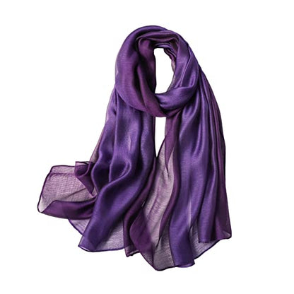 WINCESS.YU Women Gradient Scarf Long Shawls and Wraps Fashion Plain Pashmina Formal Scarf - color: Purple Gradient