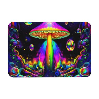 Anti-Slip Waterproof Bathtub Mat Indoor Outdoor Bedroom, Livingroom Diningroom Playroom Kitchen Patio Entrance Floor Mat Trippy Magic Mushrooms Art - color: Pattern 344