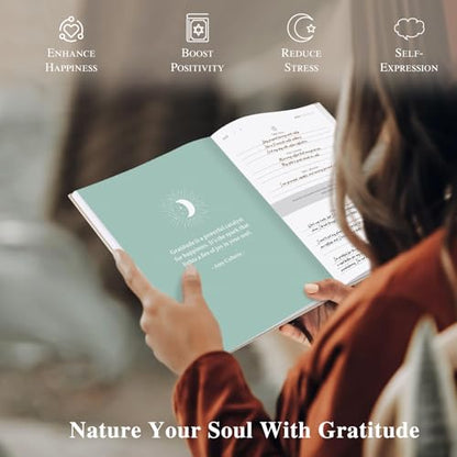 Lanpn Daily Gratitude Journal for Men Woman, 4 Month Mindfulness & Affirmation Planner, 7.8"x9.2" The 5 Minute Grateful Diary, Guided Reflection with Positivity Prompts Undated Notebook, Green - color: Green