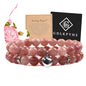 2Pcs Healing Crystal Bracelets for Women Handmade Beaded Bracelet Healing Prayers Crystal 8mm Natural Stone Beads Bracelet Stress Relief Get Well Soon Gifts