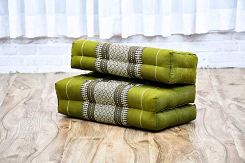 Leewadee Foldable Floor Mattress – 2 in 1 Floor Meditation Mat for Yoga and Relaxation, Seating Futon with Kapok - color: Sf17 - Green