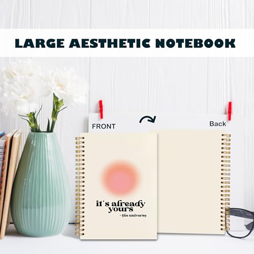 BearCake Aesthetic Aura Preppy Notebooks, It's Already Yours the Universe Inspirational Notebooks, Trendy Y2K Pink Notebook Journal, Pink Aesthetic Office Supplies, Hardcover Spiral Notebook 5.5x8.3 - color: white-physiotherapy-yours