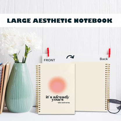 BearCake Aesthetic Aura Preppy Notebooks, It's Already Yours the Universe Inspirational Notebooks, Trendy Y2K Pink Notebook Journal, Pink Aesthetic Office Supplies, Hardcover Spiral Notebook 5.5x8.3 - color: white-physiotherapy-yours