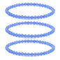 Justinstones Gem Semi Precious Gemstone 3pcs 4mm Round Beads Stretch Bracelet 6.5 Inch Unisex - color: Blue Agate