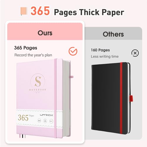 Umriox Journal Notebook, 365 Pages 5.6 in x 8.3 in, 100 GSM Thick Paper Lined Journal, Small Hardcover Notebook for Work, School, Note Taking, Travel Diary