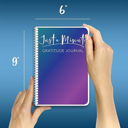 BookFactory Just a Minute Gratitude Journal/A Minute A Day Diary/Mindfuless Log Book - 100 Pages, Wire-O, 6'' x 9'' (DX) (Made in USA) - style: Minute Wire-O