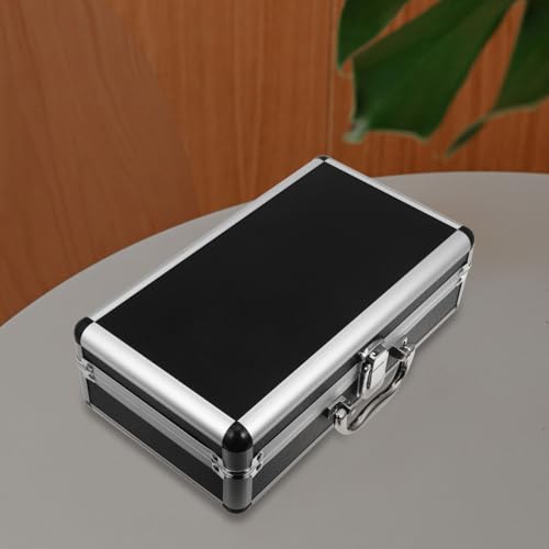 ERINGOGO Aluminum Attache Case - 12inch Lock Metal Briefcase with Ripple Foam, Hard Aluminum Carrying Case for Men, Universal Portable Tool Case for Laptop/Luggage/Instrument Black