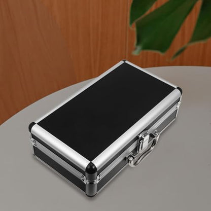 ERINGOGO Aluminum Attache Case - 12inch Lock Metal Briefcase with Ripple Foam, Hard Aluminum Carrying Case for Men, Universal Portable Tool Case for Laptop/Luggage/Instrument Black