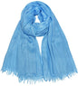 Women Summer Scarfs Lightweight Large Long Gauze Shawl Linen Beach Wrap Plain 75”×43” - color: Sky Blue