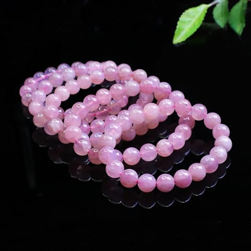 Rose Quartz Bracelet, 8mm Natural Gemstone Love Stone Jewelry Anxiety Relief & Meditation Support Heart Chakra Balance Valentine’s Mother’s Day Gift for Her - color: Purple horse powder