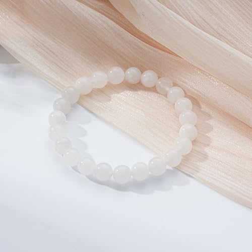 Healing Crystal Bracelet for Women, Natural Stone Beaded Healing Crystal Bracelet Triple Protection Stress Relief Beads Jewelry Birthday Gifts Jewelry for Her - style: Moonstone