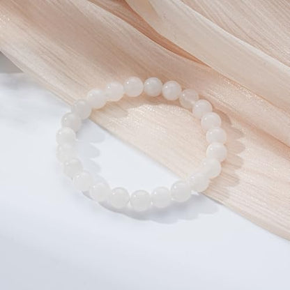 Healing Crystal Bracelet for Women, Natural Stone Beaded Healing Crystal Bracelet Triple Protection Stress Relief Beads Jewelry Birthday Gifts Jewelry for Her - style: Moonstone