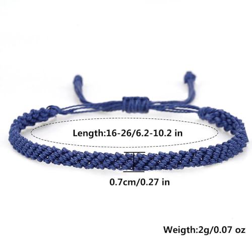 Handmade Braided String Rope Bracelets Simple Adjustable Woven Bracelet Tibetan Buddhist Protection Good Luck Kabbalah Amulet String Boho Summer Surfer Bracelets Waterproof Anklets