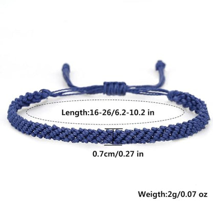 Handmade Braided String Rope Bracelets Simple Adjustable Woven Bracelet Tibetan Buddhist Protection Good Luck Kabbalah Amulet String Boho Summer Surfer Bracelets Waterproof Anklets