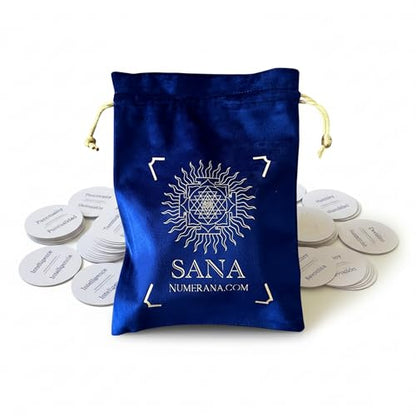 SANA Numerana Bag of Virtues Daily Mindfulness Cards for Morning Routines & Families - 99 Sacred Affirmations for Spiritual Alignment and Intention Setting