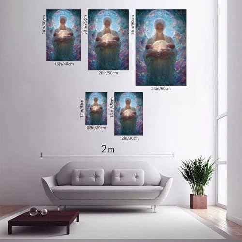UZWGG 1pcs (Unframed，Canvas Only) Woman Poster Fantasy Goddess Prints Wall Art Abstract Goddess Nurturing Baby Canvas Painting New Birth Wall Picture for Newmom Mother's Day Gift 08x12inch(20x30cm) - color: goddess-Frameless（Canvas Roll）, size: 12"L x 08"