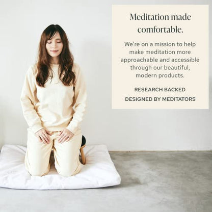 Bamboo Bench and Zabuton Meditation Mat Bundle - Small Kneeling Meditation Bench with Locking Magnetic Hinges - Wooden Kneeling Ergonomic Bamboo Seiza and Mat for Meditation