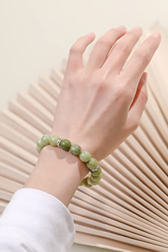 Healing Bracelet For Women Anxiety Crystal Bracelet Chakra Beaded Bracelets Rose Quartz Crystals And Healing Stones Yoga Bead Bracelet Calming Stretch Bracelet Stress Relief Gifts For Women - color: Green-China Jade