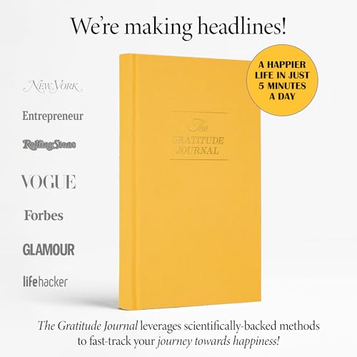 The Original Gratitude Journal 2026 with Inspiring Quotes & Mindful Prompts for Happiness and Positive Mindset - Notebook for Affirmation, Reflection & Optimism - Premium Hardcover Yellow - color: Sunshine Yellow