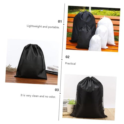 POPETPOP Set of 15 Non-woven Fabric Storage Bags Double Drawstrings Vacuum Storage Pouches Dustproof for Home Outdoor Use
