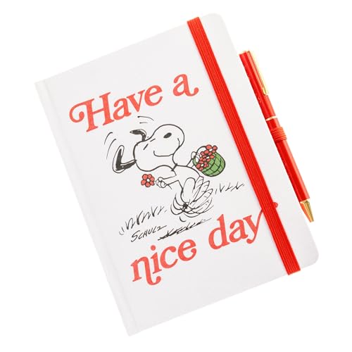 Graphique Peanuts Lined Journal Plus Pen, Hardcover Diary Notebook for Writing, 160 Pages, 6” x 8” - color: Have a Nice Day Journal