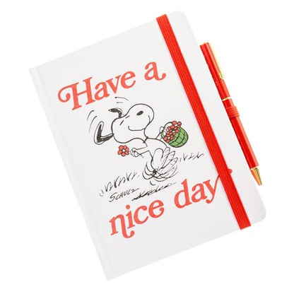 Graphique Peanuts Lined Journal Plus Pen, Hardcover Diary Notebook for Writing, 160 Pages, 6” x 8” - color: Have a Nice Day Journal