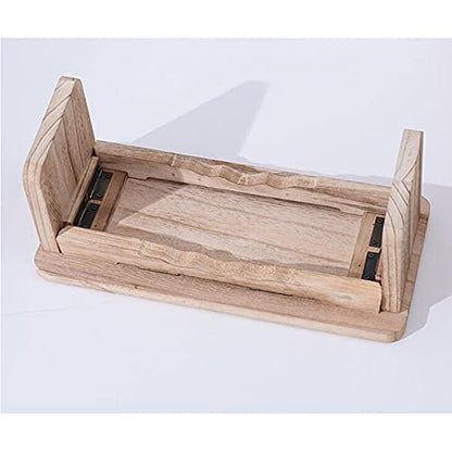 Meditation Stool, Wooden Meditation Table, Foldable Meditation Kneeling Stool, Oblique Leg Yoga Stool, for Tea Ceremony/Yoga/Child Sitting Posture Correction/A / 39.5×19.5×16cm